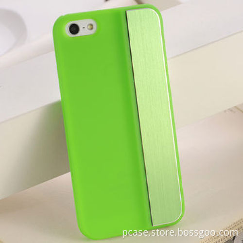 Hot PC phone case with Aluminum side for decoration, suitable for iPhone